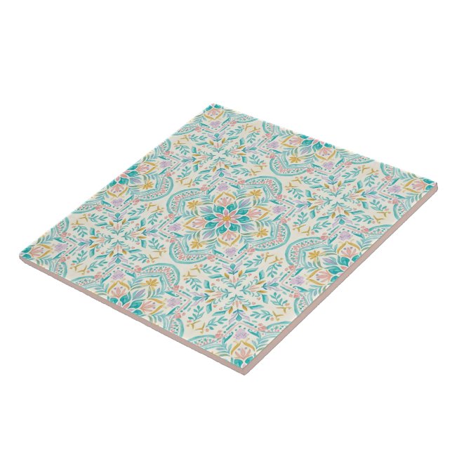 Azulejo Cerámico Floral Boho (Lado)