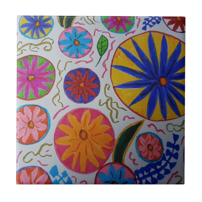 Azulejo Cerámico Floral Moderno (Frente)