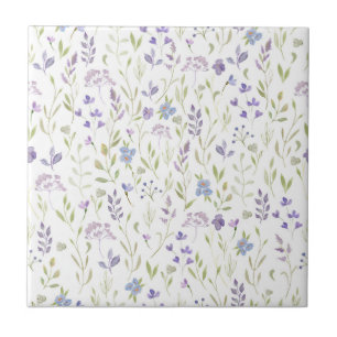 Azulejo Cerámico Floral Púrpura