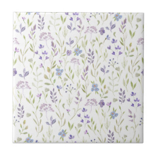 Azulejo Cerámico Floral Púrpura
