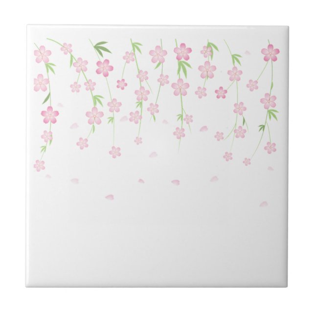 Azulejo Cerámico Flores Rosas y Blancas Floral (Frente)