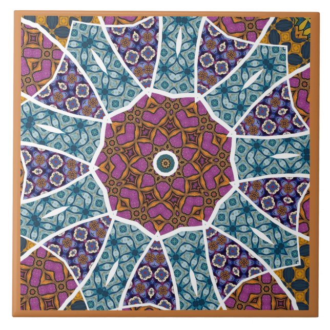 Azulejo Cerámico Mandala Decorativo (Frente)