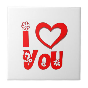 Azulejo Cerámico Minimalista Corazón Rojo Te Amo