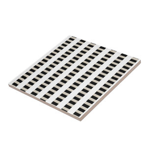 Azulejo Cerámico Negro y Franja Beige