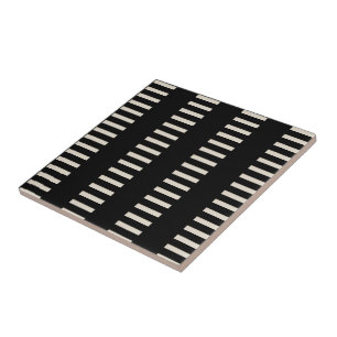 Azulejo Cerámico Negro y Raya Beige