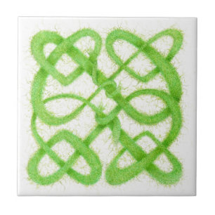 AZULEJO CERÁMICO NUDO CÉLTICO VERDE 10,8 CM