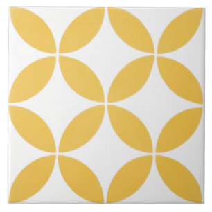 Azulejo Cerámico - Patrón Moderno Amarillo y Blanc