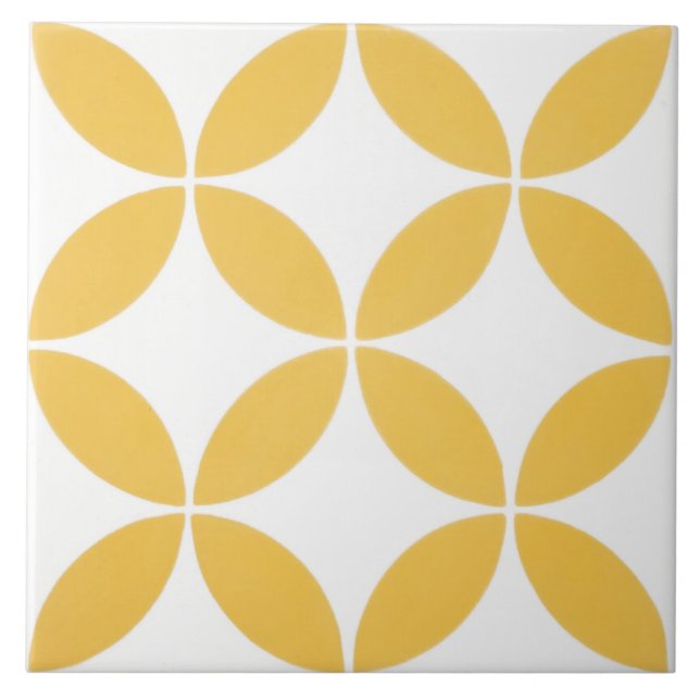 Azulejo Cerámico - Patrón Moderno Amarillo y Blanc (Frente)