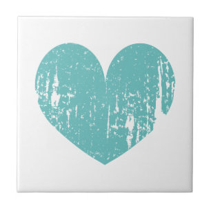 Azulejo cerámico personalizado con icono de corazó