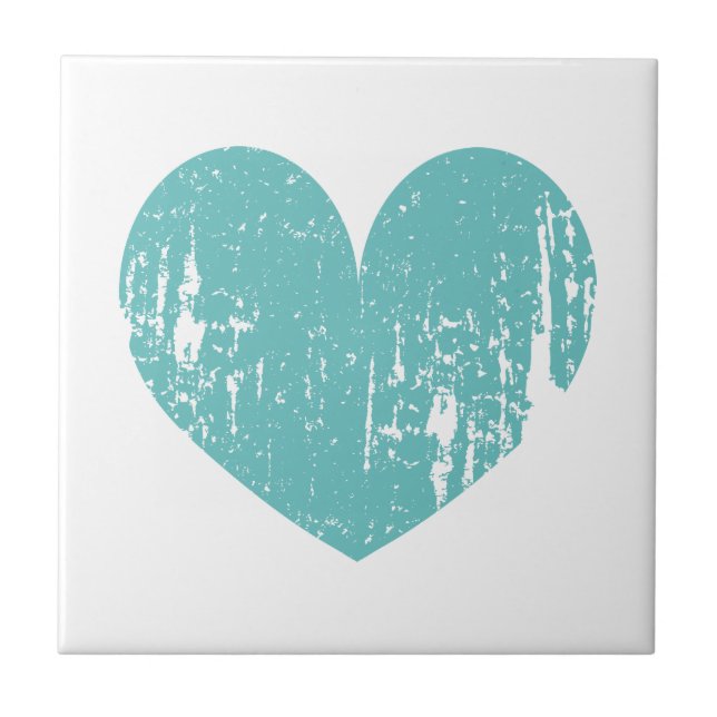 Azulejo cerámico personalizado con icono de corazó (Frente)