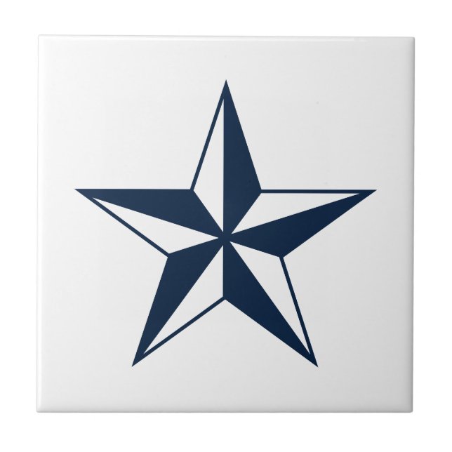 Azulejo cerámico personalizado pequeño de estrella (Frente)