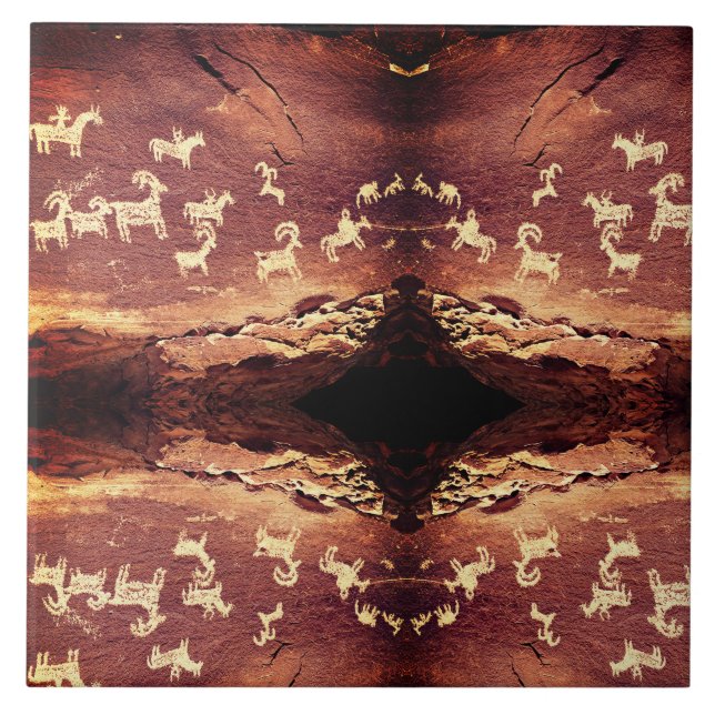 Azulejo Cerámico Petroglifo del Sudoeste (Frente)