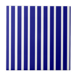 Azulejo Cerámico Raya Azul y Blanco