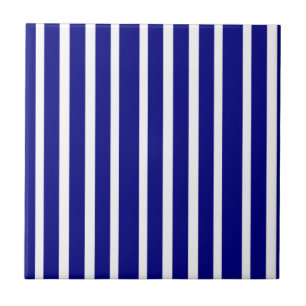 Azulejo Cerámico Raya Azul y Blanco