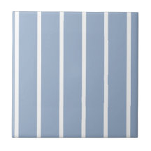 Azulejo Cerámico Raya Azul y Blanco