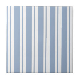 Azulejo Cerámico Raya Azul y Blanco