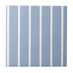 Azulejo Cerámico Raya Azul y Blanco