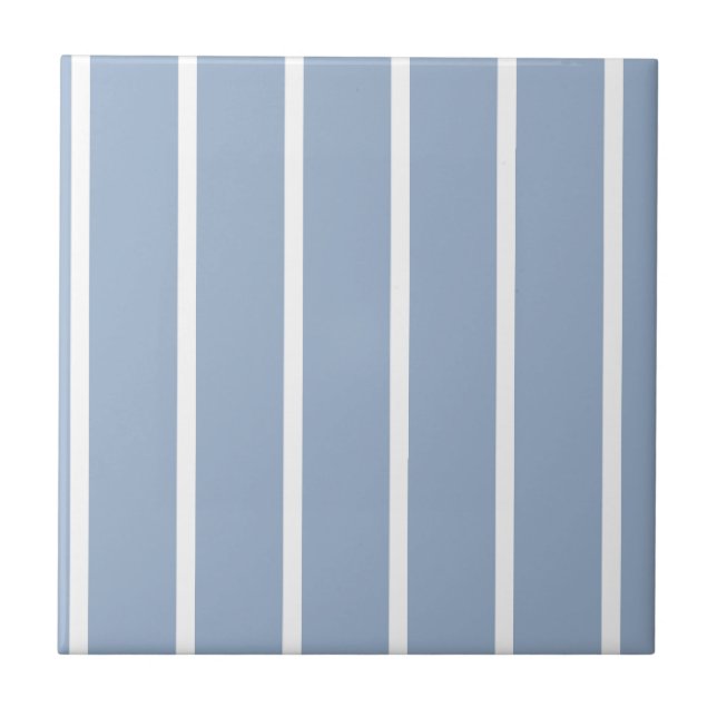 Azulejo Cerámico Raya Azul y Blanco (Frente)