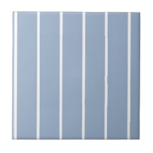 Azulejo Cerámico Raya Azul y Blanco