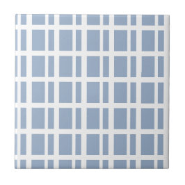 Azulejo Cerámico Raya Azul y Blanco
