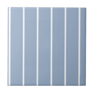 Azulejo Cerámico Raya Azul y Blanco