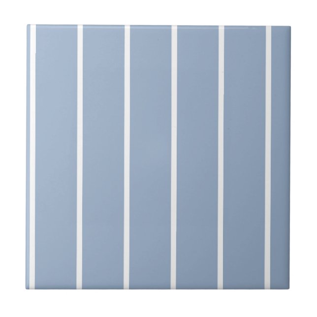 Azulejo Cerámico Raya Azul y Blanco (Frente)