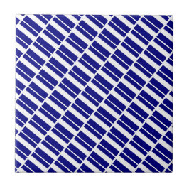 Azulejo Cerámico Raya Azul y Blanco
