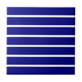 Azulejo Cerámico Raya Azul y Blanco