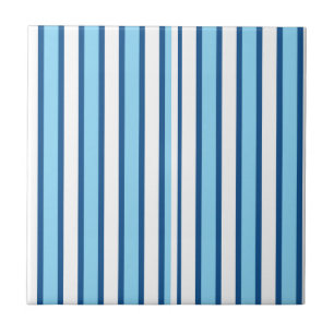 Azulejo Cerámico Raya Azul y Blanco