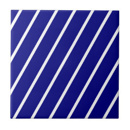 Azulejo Cerámico Raya Azul y Blanco