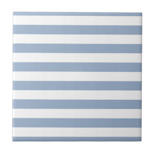 Azulejo Cerámico Raya Azul y Blanco