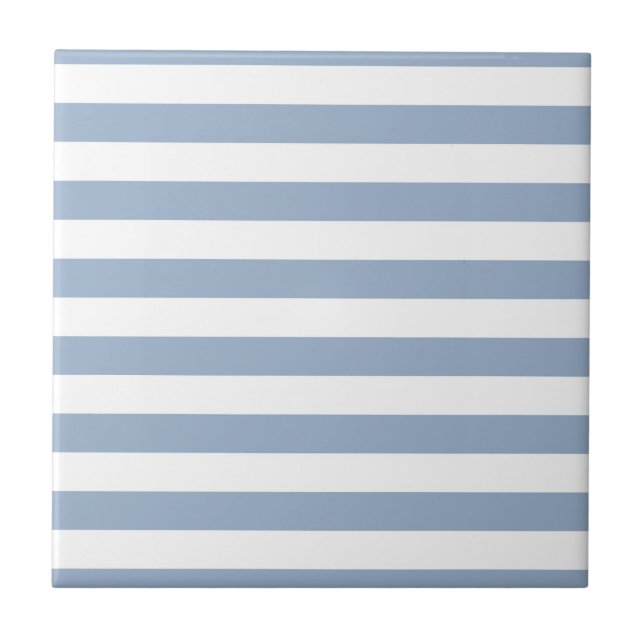 Azulejo Cerámico Raya Azul y Blanco (Frente)