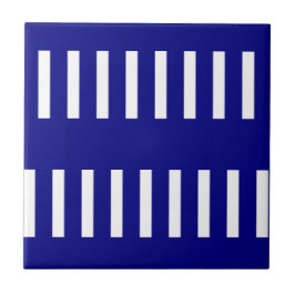 Azulejo Cerámico Raya Azul y Blanco