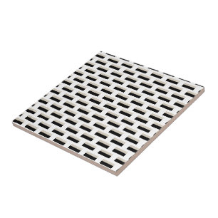 Azulejo Cerámico Raya Negra y Blanca