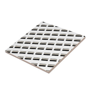 Azulejo Cerámico Raya Negra y Blanca