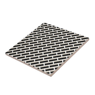 Azulejo Cerámico Raya Negra y Blanca