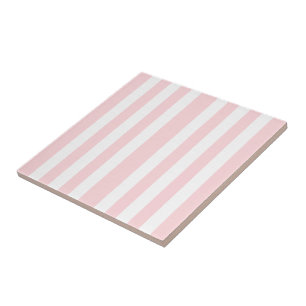 Azulejo Cerámico Raya Rosa y Blanca