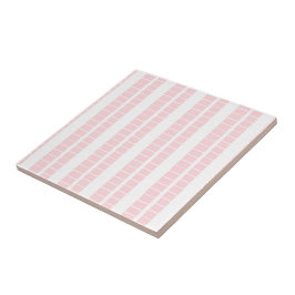 Azulejo Cerámico Raya Rosa y Blanco
