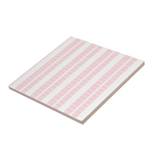 Azulejo Cerámico Raya Rosa y Blanco