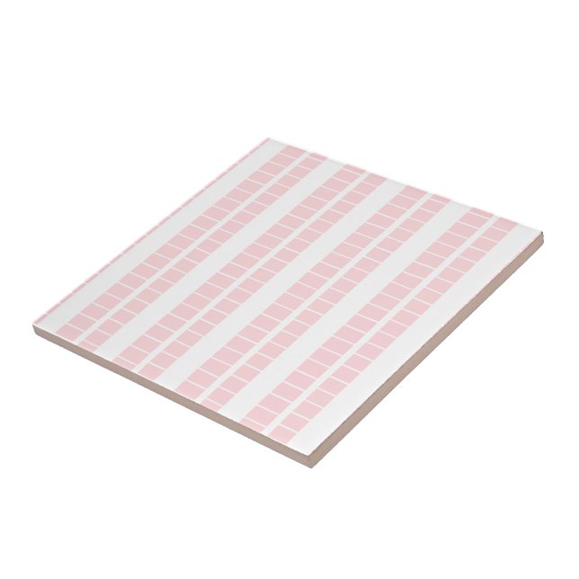 Azulejo Cerámico Raya Rosa y Blanco (Lado)