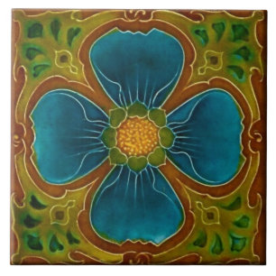 Azulejo Cerámico - Reproducción Art Nouveau