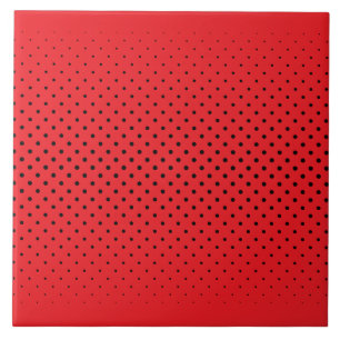 Azulejo Cerámico Rojo Negro Lunares Decoración Aud