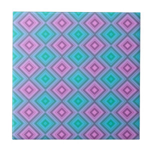 Azulejo Cerámico Rosa Verde a Rayas