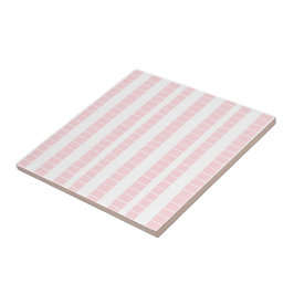 Azulejo Cerámico Rosa y Blanco a Rayas