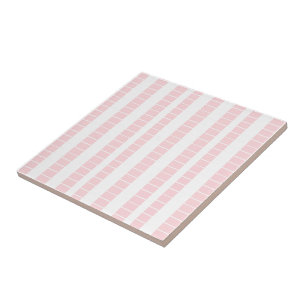Azulejo Cerámico Rosa y Blanco a Rayas