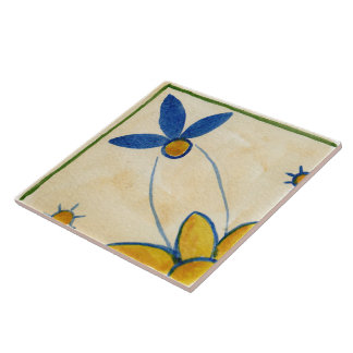 Azulejo cerámico siciliano de gran cuarto “Rosa”