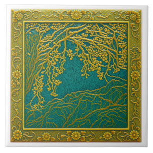 Azulejo Cerámico Sombras Limón Dorado Alpes France