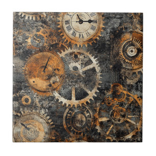 Azulejo Cerámico Steampunk Antiguo