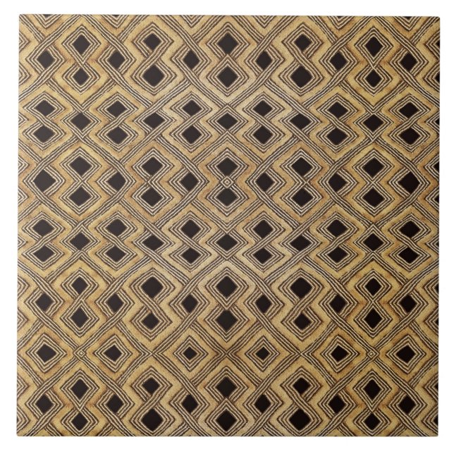 Azulejo Cerámico Tribal Africano BaKuba (Frente)