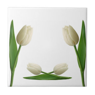 Azulejo Cerámico Tulipanes Blancos Floral